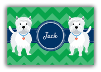 Thumbnail for Personalized Dogs Canvas Wrap & Photo Print VIII - Green Background - Westie - Front View