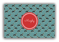 Thumbnail for Personalized Dogs Canvas Wrap & Photo Print IX - Teal Background - Basenji - Front View
