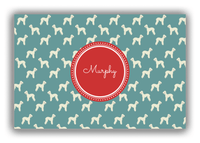 Thumbnail for Personalized Dogs Canvas Wrap & Photo Print IX - Teal Background - Bedlington Terrier - Front View