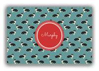Thumbnail for Personalized Dogs Canvas Wrap & Photo Print IX - Teal Background - Border Collie - Front View