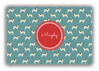 Thumbnail for Personalized Dogs Canvas Wrap & Photo Print IX - Teal Background - Borzoi - Front View