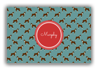 Thumbnail for Personalized Dogs Canvas Wrap & Photo Print IX - Teal Background - Boxer - Front View