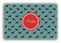 Thumbnail for Personalized Dogs Canvas Wrap & Photo Print IX - Teal Background - Doberman - Front View