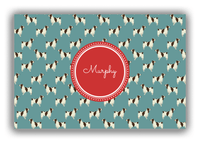 Thumbnail for Personalized Dogs Canvas Wrap & Photo Print IX - Teal Background - English Springer Spaniel - Front View