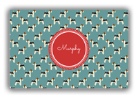 Thumbnail for Personalized Dogs Canvas Wrap & Photo Print IX - Teal Background - Fox Terrier - Front View