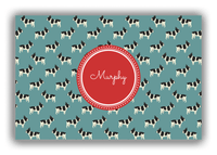 Thumbnail for Personalized Dogs Canvas Wrap & Photo Print IX - Teal Background - French Bulldog - Front View