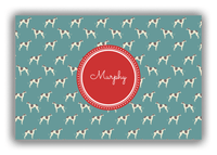 Thumbnail for Personalized Dogs Canvas Wrap & Photo Print IX - Teal Background - Greyhound - Front View