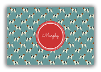 Thumbnail for Personalized Dogs Canvas Wrap & Photo Print IX - Teal Background - Jack Russell Terrier - Front View