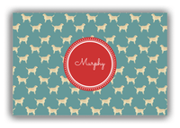 Thumbnail for Personalized Dogs Canvas Wrap & Photo Print IX - Teal Background - Labrador Retriever - Front View