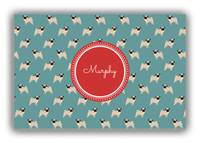 Thumbnail for Personalized Dogs Canvas Wrap & Photo Print IX - Teal Background - Pug - Front View