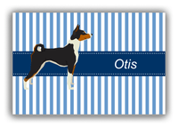 Thumbnail for Personalized Dogs Canvas Wrap & Photo Print X - Blue Background - Basenji - Front View