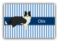 Thumbnail for Personalized Dogs Canvas Wrap & Photo Print X - Blue Background - Border Collie - Front View