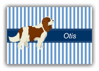 Thumbnail for Personalized Dogs Canvas Wrap & Photo Print X - Blue Background - Cavalier King Charles Spaniel - Front View