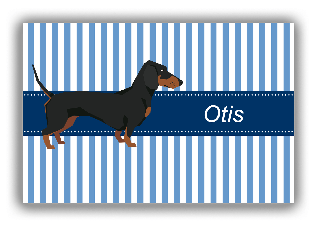 Personalized Dogs Canvas Wrap & Photo Print X - Blue Background - Dachshund - Front View