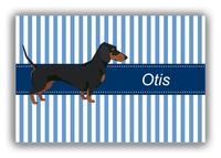 Thumbnail for Personalized Dogs Canvas Wrap & Photo Print X - Blue Background - Dachshund - Front View