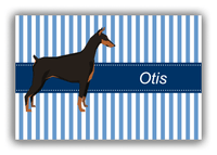 Thumbnail for Personalized Dogs Canvas Wrap & Photo Print X - Blue Background - Doberman - Front View