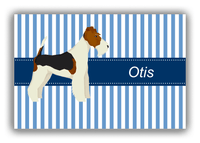 Thumbnail for Personalized Dogs Canvas Wrap & Photo Print X - Blue Background - Fox Terrier - Front View