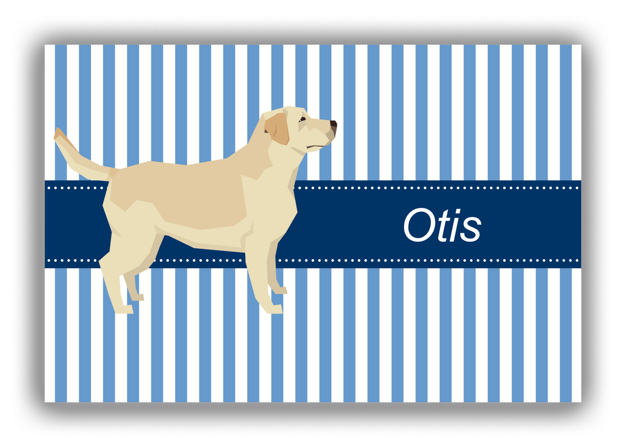 Personalized Dogs Canvas Wrap & Photo Print X - Blue Background - Labrador Retriever - Front View
