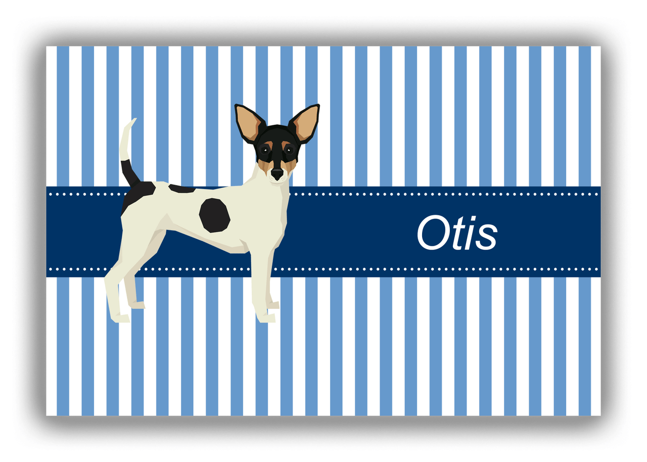 Personalized Dogs Canvas Wrap & Photo Print X - Blue Background - Toy Fox Terrier - Front View
