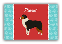 Thumbnail for Personalized Dogs Canvas Wrap & Photo Print XI - Red Background - Australian Shepherd - Front View
