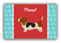 Thumbnail for Personalized Dogs Canvas Wrap & Photo Print XI - Red Background - Basset Hound - Front View