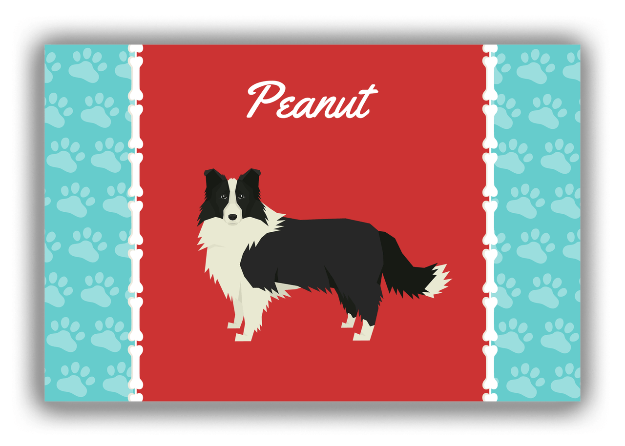 Personalized Dogs Canvas Wrap & Photo Print XI - Red Background - Border Collie - Front View