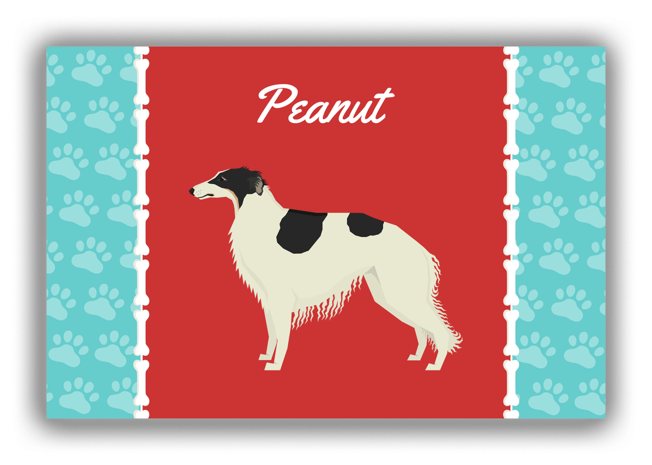 Personalized Dogs Canvas Wrap & Photo Print XI - Red Background - Borzoi - Front View