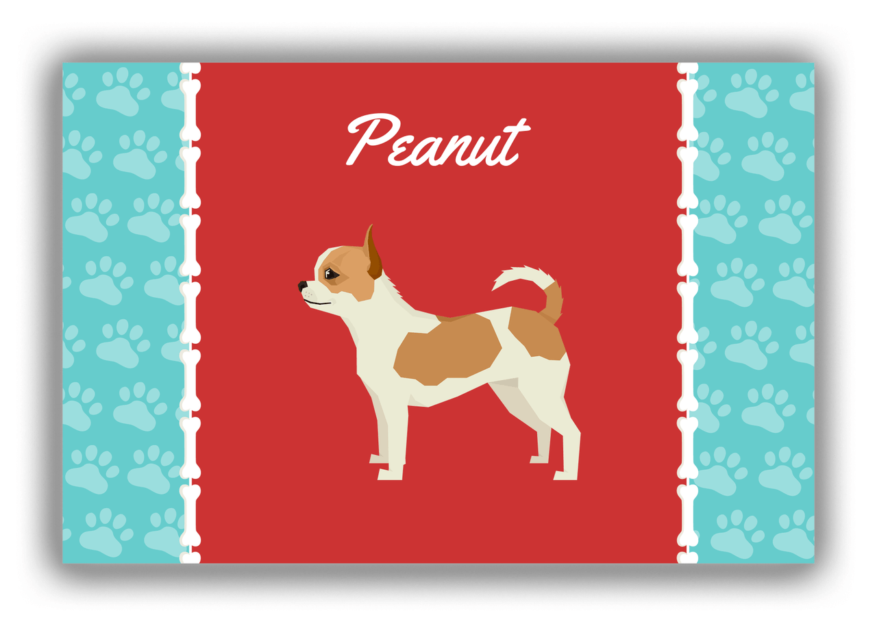 Personalized Dogs Canvas Wrap & Photo Print XI - Red Background - Chihuahua - Front View