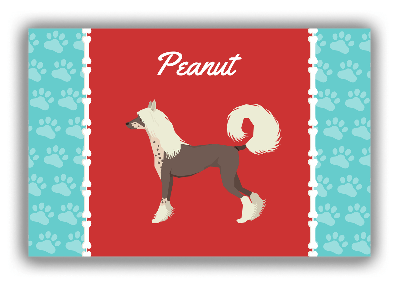 Personalized Dogs Canvas Wrap & Photo Print XI - Red Background - Chinese Crested Dog - Front View