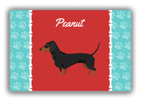 Thumbnail for Personalized Dogs Canvas Wrap & Photo Print XI - Red Background - Dachshund - Front View