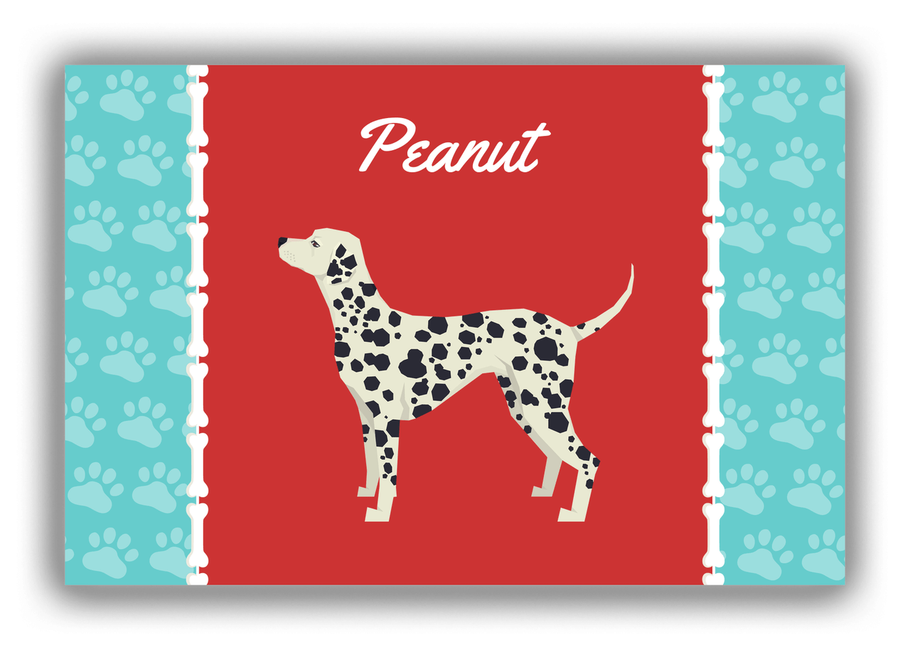Personalized Dogs Canvas Wrap & Photo Print XI - Red Background - Dalmatian - Front View