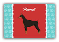 Thumbnail for Personalized Dogs Canvas Wrap & Photo Print XI - Red Background - Doberman - Front View