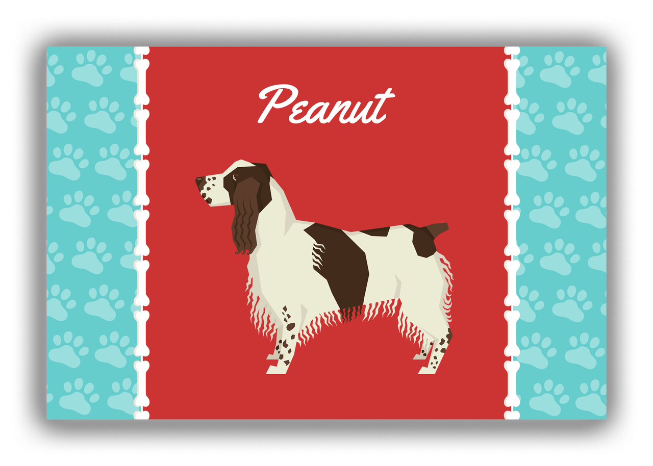 Personalized Dogs Canvas Wrap & Photo Print XI - Red Background - English Springer Spaniel - Front View