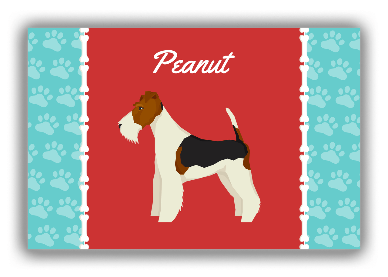 Personalized Dogs Canvas Wrap & Photo Print XI - Red Background - Fox Terrier - Front View