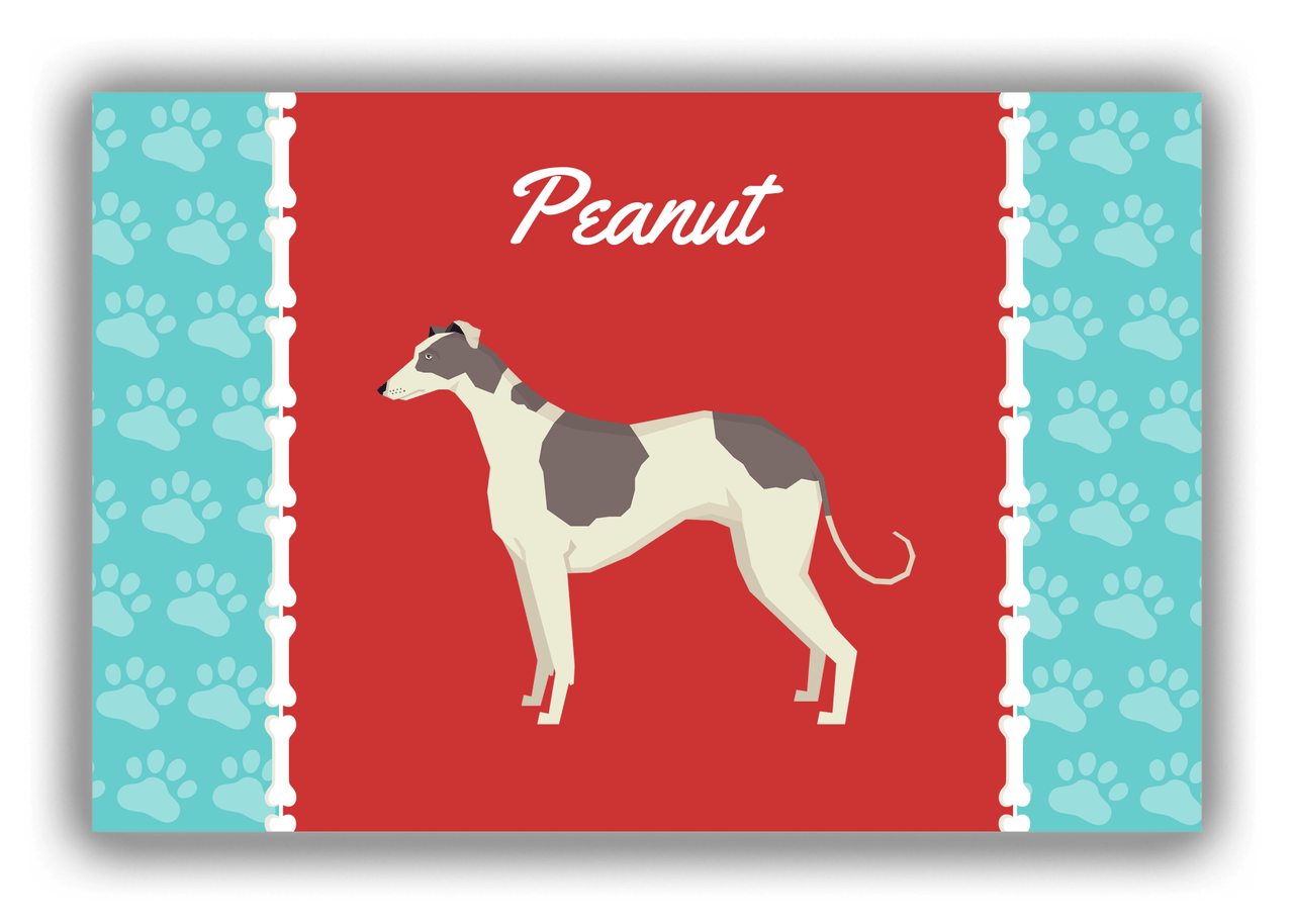 Personalized Dogs Canvas Wrap & Photo Print XI - Red Background - Greyhound - Front View