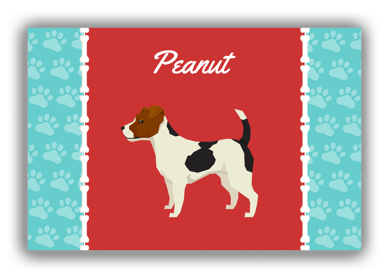 Personalized Dogs Canvas Wrap & Photo Print XI - Red Background - Jack Russell Terrier - Front View