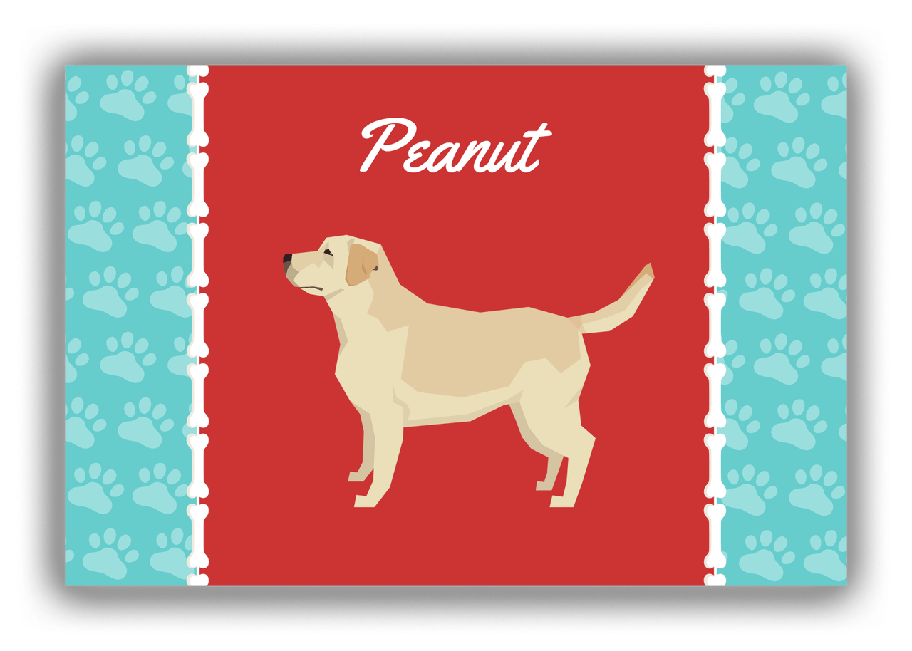 Personalized Dogs Canvas Wrap & Photo Print XI - Red Background - Labrador Retriever - Front View
