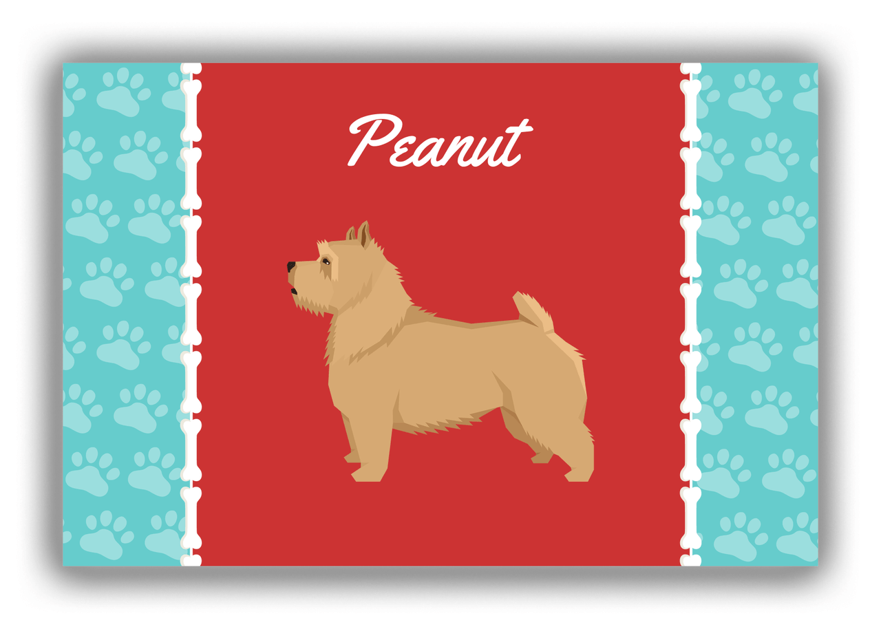 Personalized Dogs Canvas Wrap & Photo Print XI - Red Background - Norwich Terrier - Front View