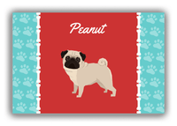 Thumbnail for Personalized Dogs Canvas Wrap & Photo Print XI - Red Background - Pug - Front View