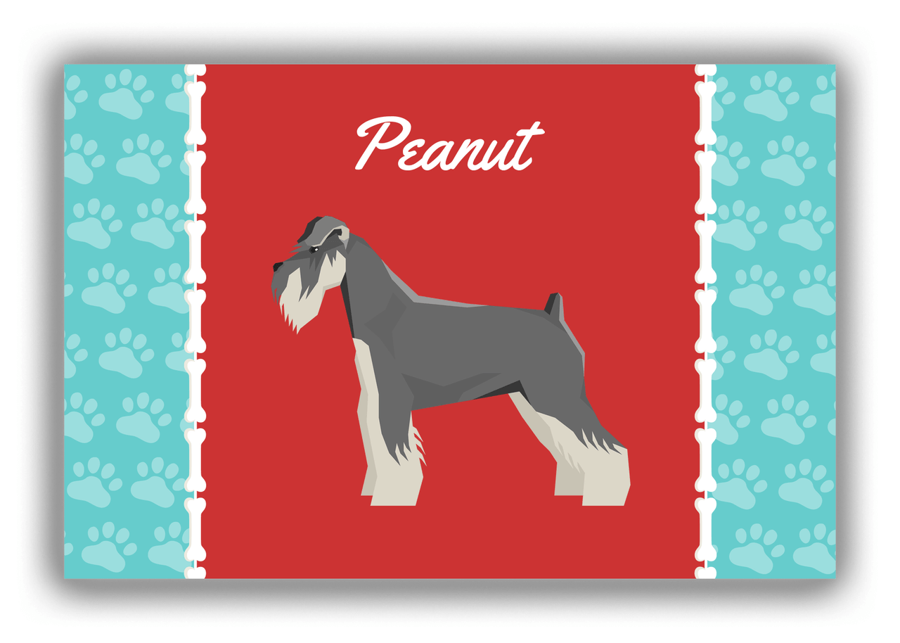 Personalized Dogs Canvas Wrap & Photo Print XI - Red Background - Schnauzer - Front View