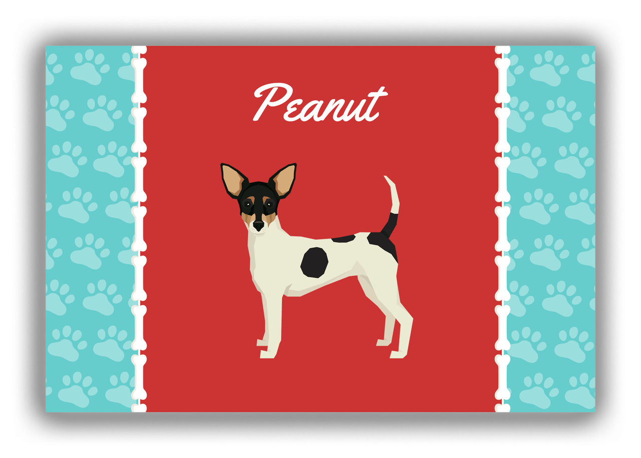 Personalized Dogs Canvas Wrap & Photo Print XI - Red Background - Toy Fox Terrier - Front View
