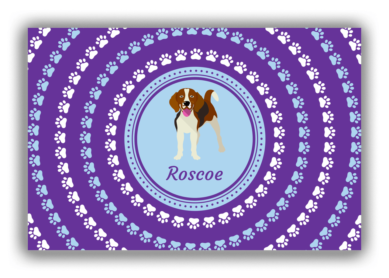 Personalized Dogs Canvas Wrap & Photo Print XII - Purple Background - Beagle - Front View