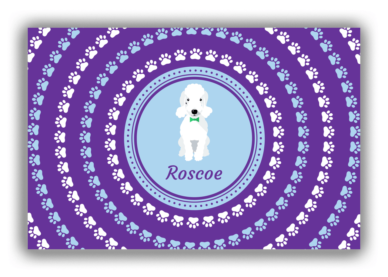 Personalized Dogs Canvas Wrap & Photo Print XII - Purple Background - Bedlington Terrier - Front View