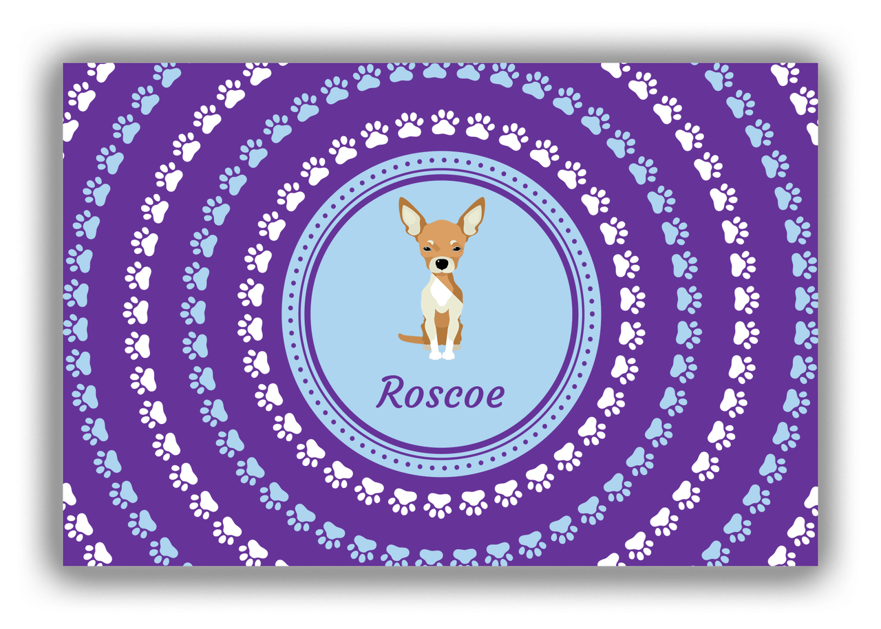 Personalized Dogs Canvas Wrap & Photo Print XII - Purple Background - Chihuahua - Front View