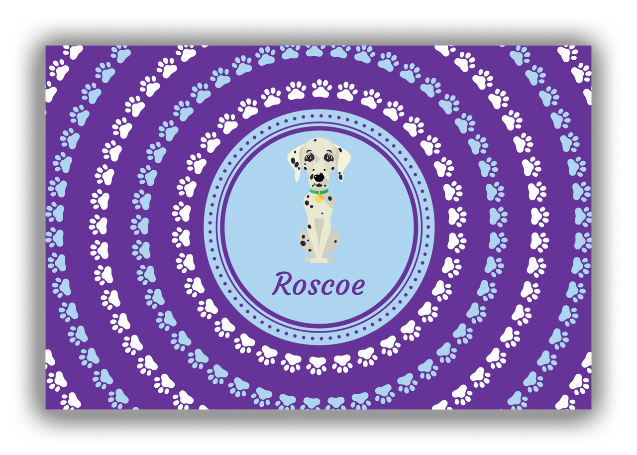 Personalized Dogs Canvas Wrap & Photo Print XII - Purple Background - Dalmatian - Front View