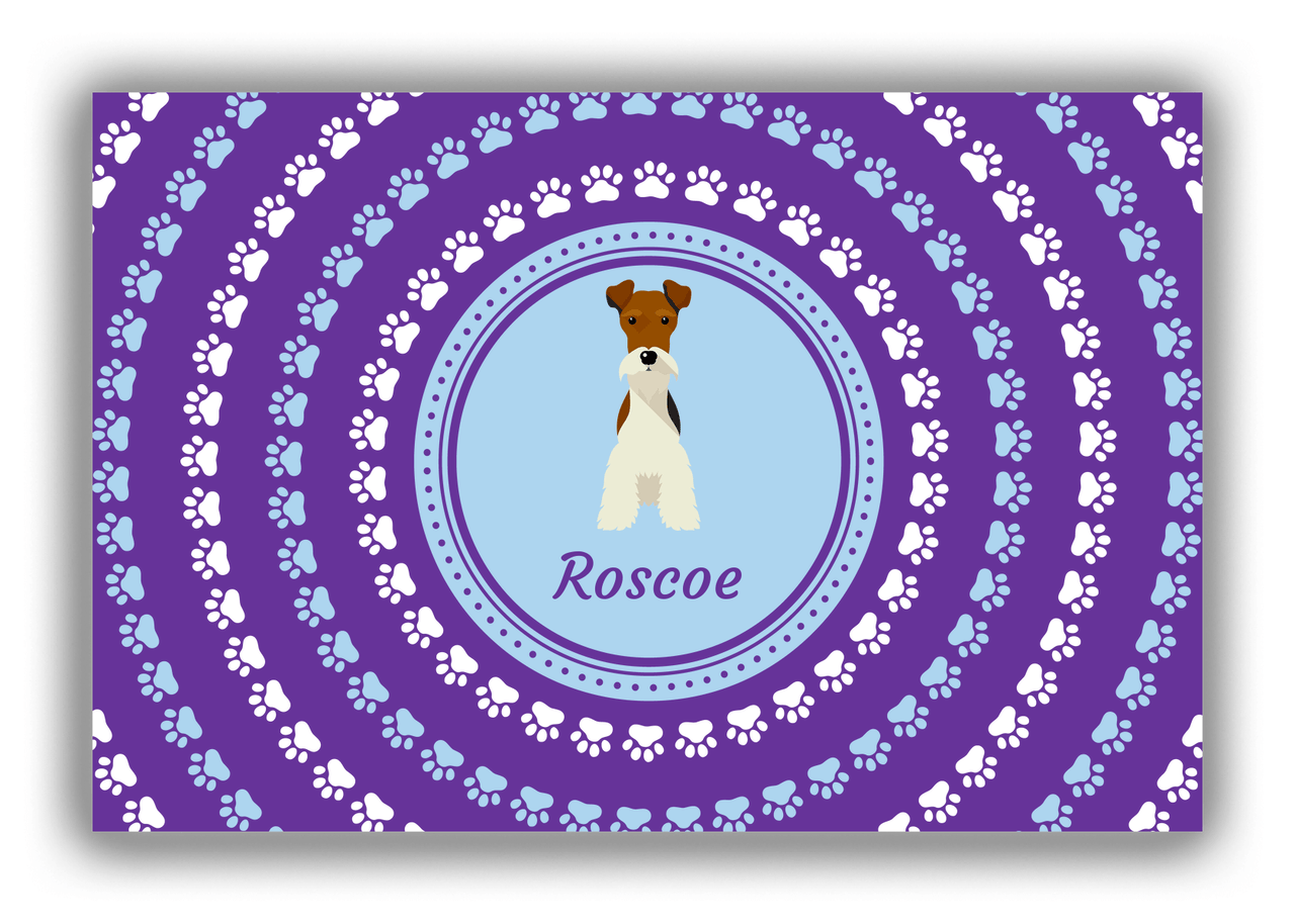 Personalized Dogs Canvas Wrap & Photo Print XII - Purple Background - Fox Terrier - Front View