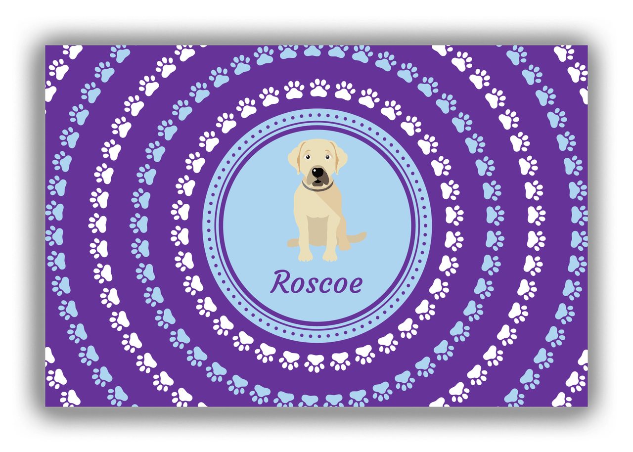 Personalized Dogs Canvas Wrap & Photo Print XII - Purple Background - Labrador Retriever - Front View