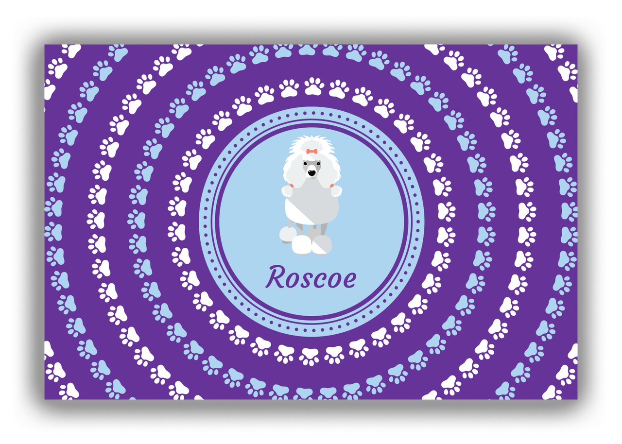 Personalized Dogs Canvas Wrap & Photo Print XII - Purple Background - Poodle - Front View