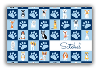 Thumbnail for Personalized Dogs Canvas Wrap & Photo Print XIII - Blue Squares - Front View
