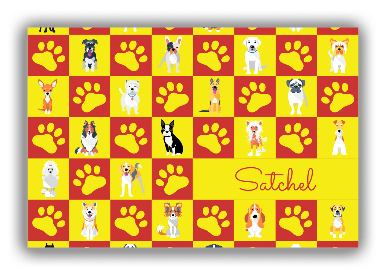 Personalized Dogs Canvas Wrap & Photo Print XIII - Red Squares - Front View